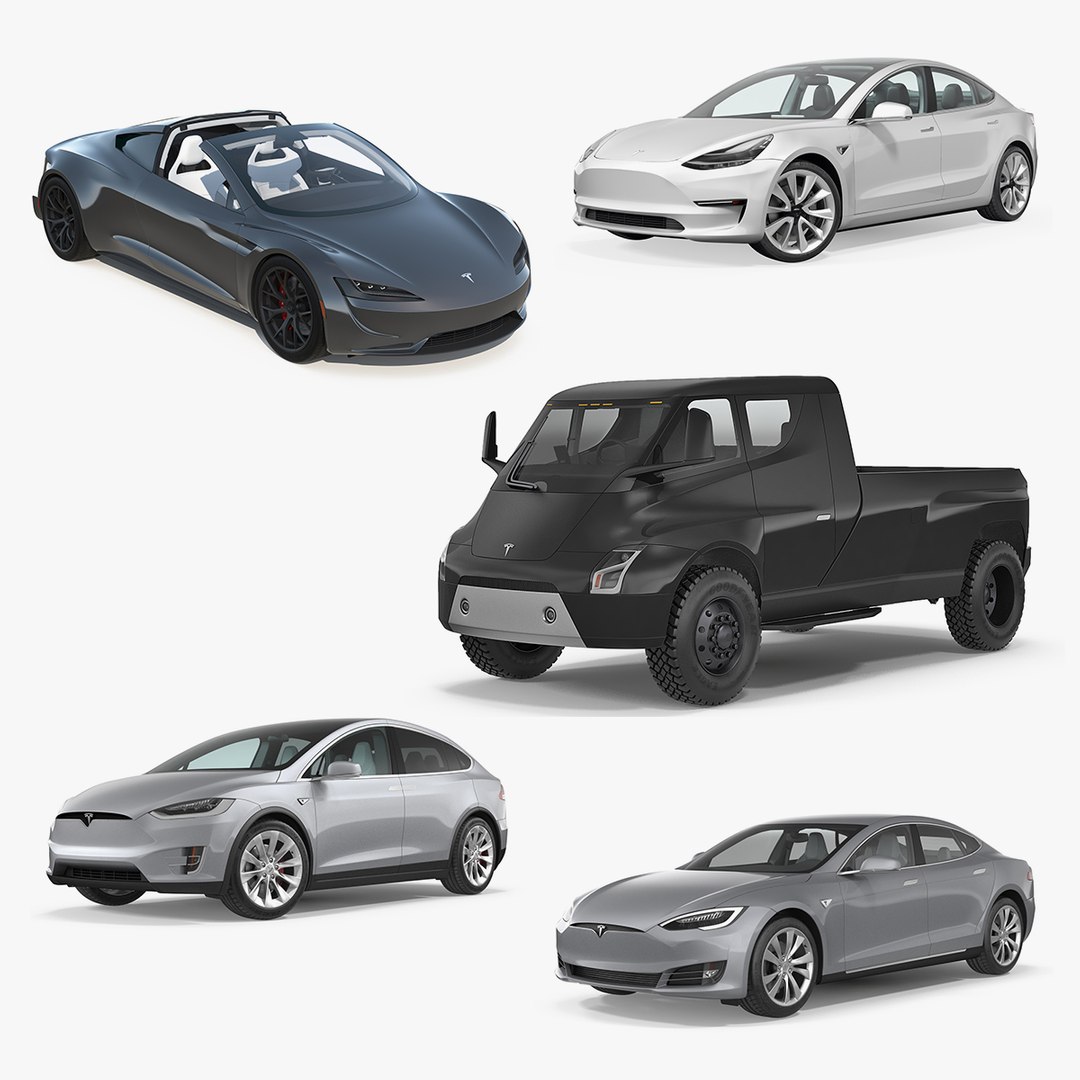 Tesla Cars 3D Models Collection 4 3D model preview