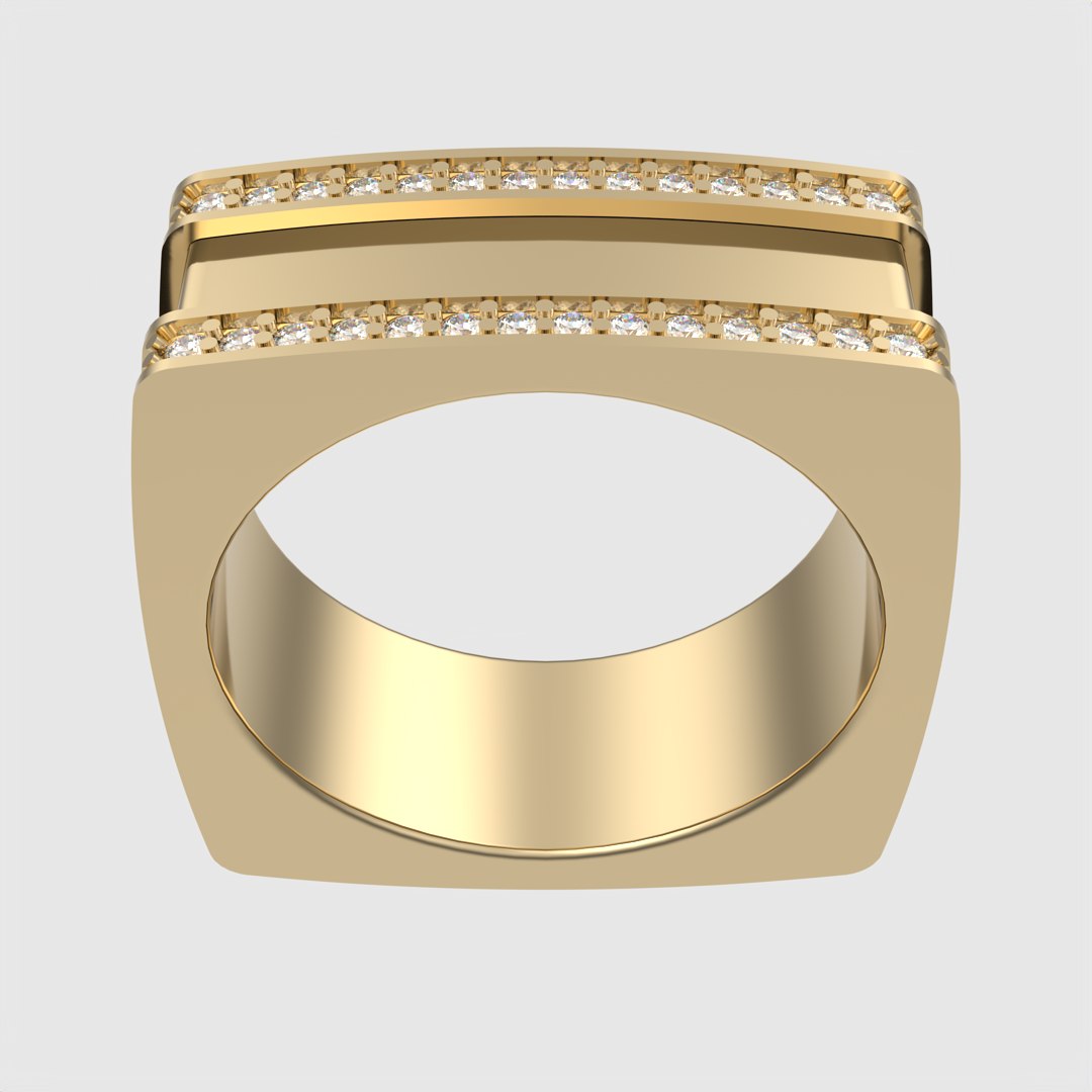 Contemporary Square Gemmed Ring JDBCo Model - TurboSquid 2349548