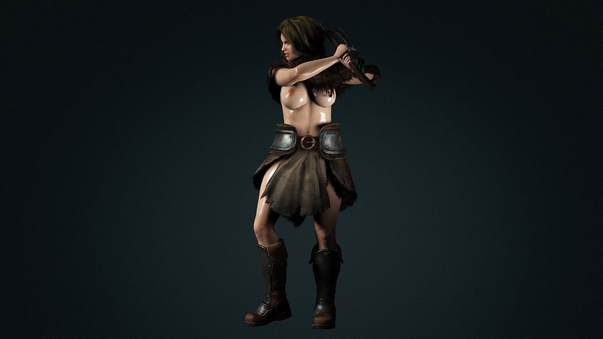3D Barbarian Female With Animation - TurboSquid 2294662