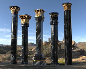 Ancient pillars pack 3D model