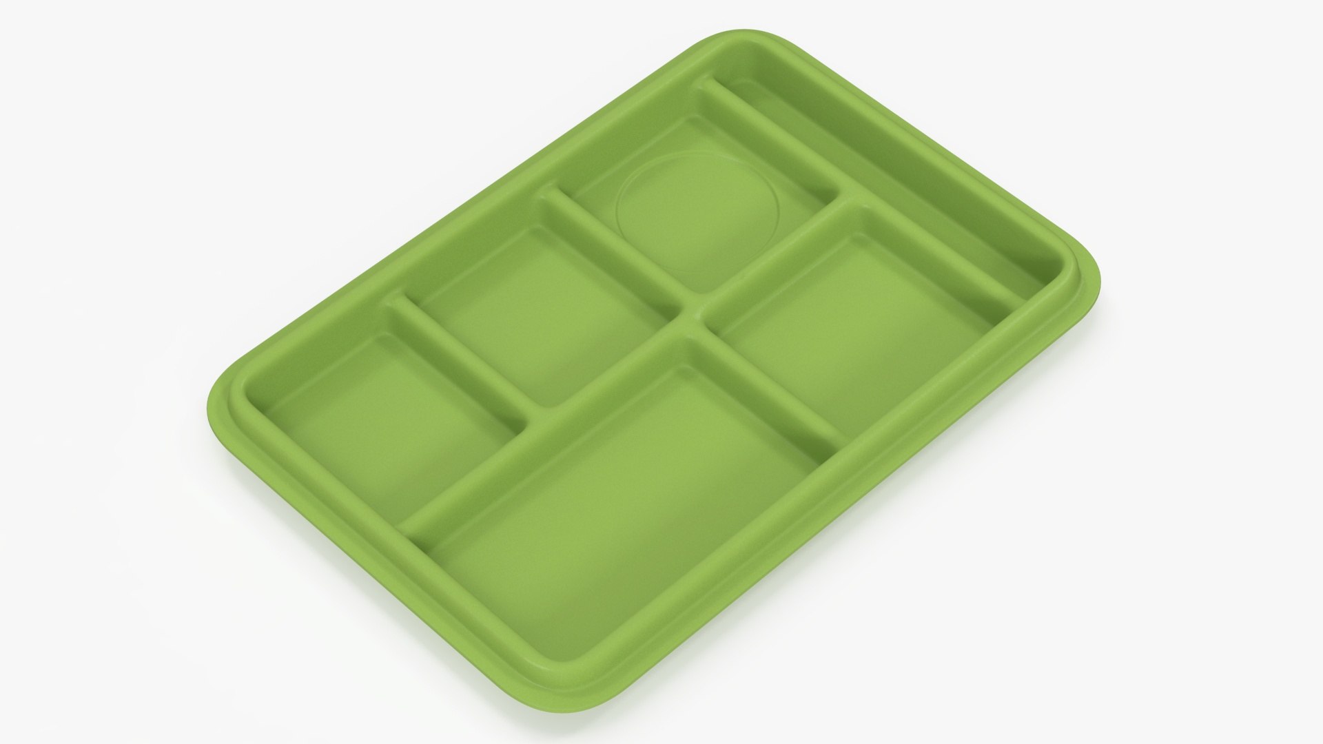 Compartment Meal Tray Green 3D model preview