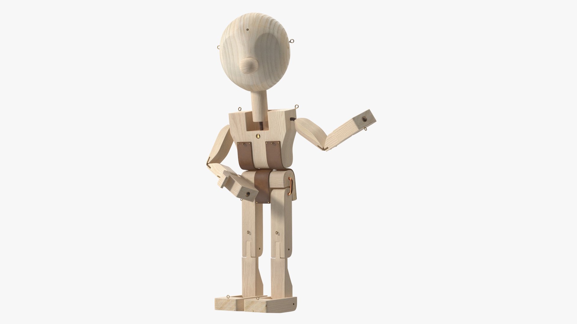 Raw Wooden Character Rigged for Maya 3D model preview