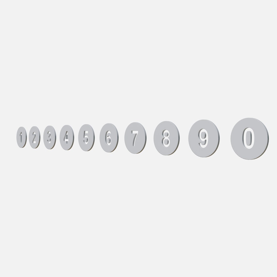 Collection Of Round Numbers White 3D - TurboSquid 2339062