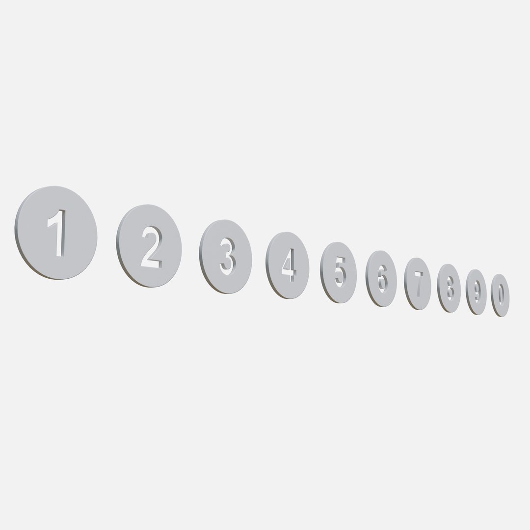 Collection Of Round Numbers White 3D - TurboSquid 2339062