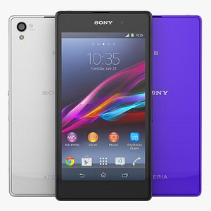 Sony Xperia Z1 Black, White And Purple