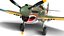 Modèle 3D d'un avion de chasse War Hawk moyen, entièrement équipé, animation de jeu, topologie prête et propre