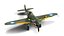 Modèle 3D d'un avion de chasse War Hawk moyen, entièrement équipé, animation de jeu, topologie prête et propre