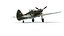 Modèle 3D d'un avion de chasse War Hawk moyen, entièrement équipé, animation de jeu, topologie prête et propre