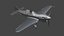 Modèle 3D d'un avion de chasse War Hawk moyen, entièrement équipé, animation de jeu, topologie prête et propre