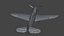 Modèle 3D d'un avion de chasse War Hawk moyen, entièrement équipé, animation de jeu, topologie prête et propre