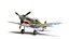 Modèle 3D d'un avion de chasse War Hawk moyen, entièrement équipé, animation de jeu, topologie prête et propre