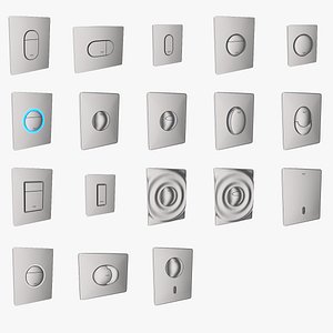 GROHE-WALL PLATE  - FLUSH CISTERN CONTROL PANEL 3D model