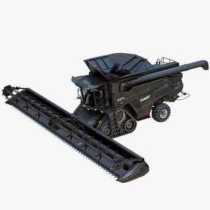 Modern Combine Harvester Fendt Black PBR