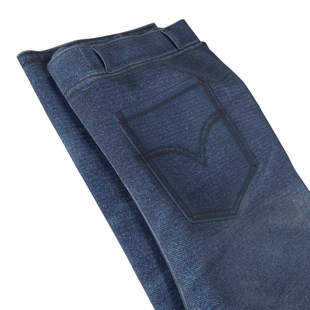 Folded Jeans 3d Model