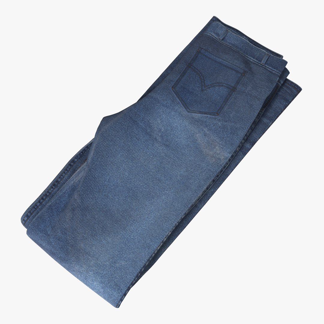 Folded Jeans 3D Model 3D model preview