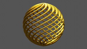 Copper wire and twisted sphere OBJ and BLEND1 model