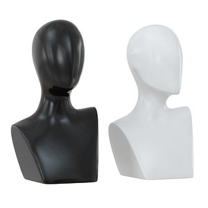 Female black and white bust model