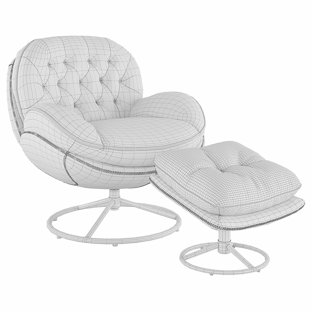 Guyyou Accent Chair with Ottoman model TurboSquid 2071477