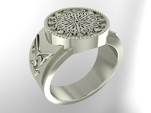Circle male signet ring