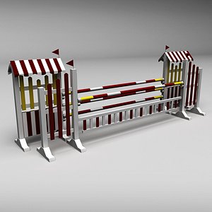 3d model horse jumping obstacle