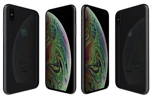 apple iphone xs black 3D model