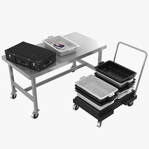 3D model airport tray luggage suitcase