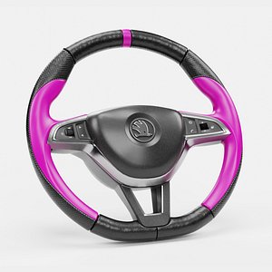3D Pink Cover Steering Wheel