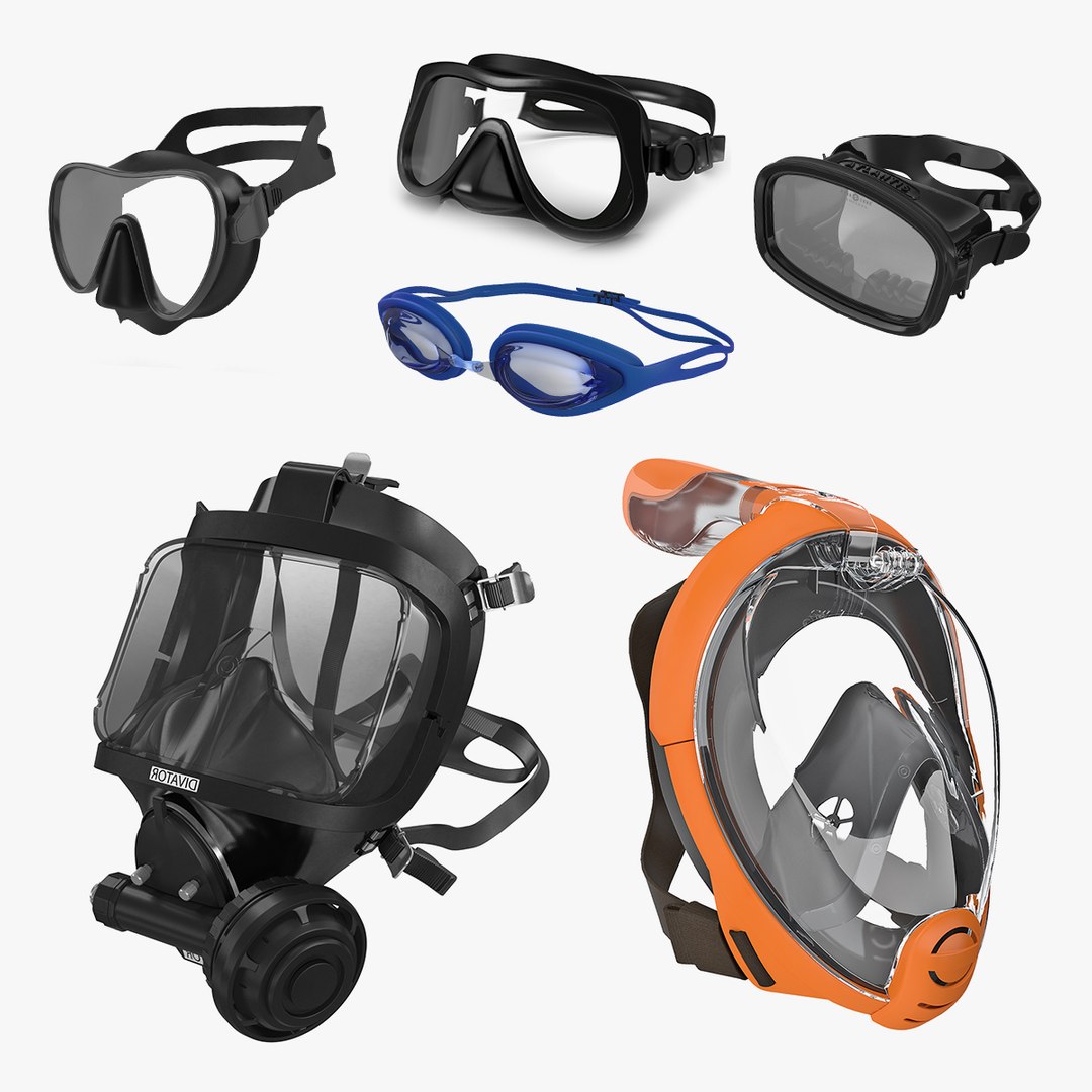 Scuba Masks Collection 5 3D model preview