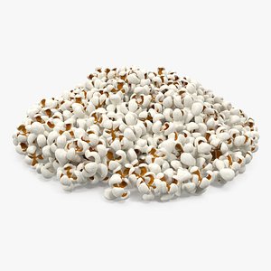pile popcorn popped corn 3D