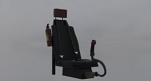 3D Black Hawk Helicopter Pilot Chair model