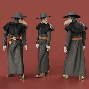 3D Plague Doctor clothes model