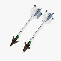 R-13M R-13M1 Air to Air Missile Low-Poly
