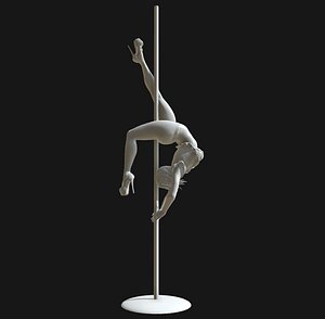 Stripper Poledance full nude 3d printable