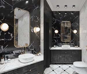 Dark bathroom in classic style