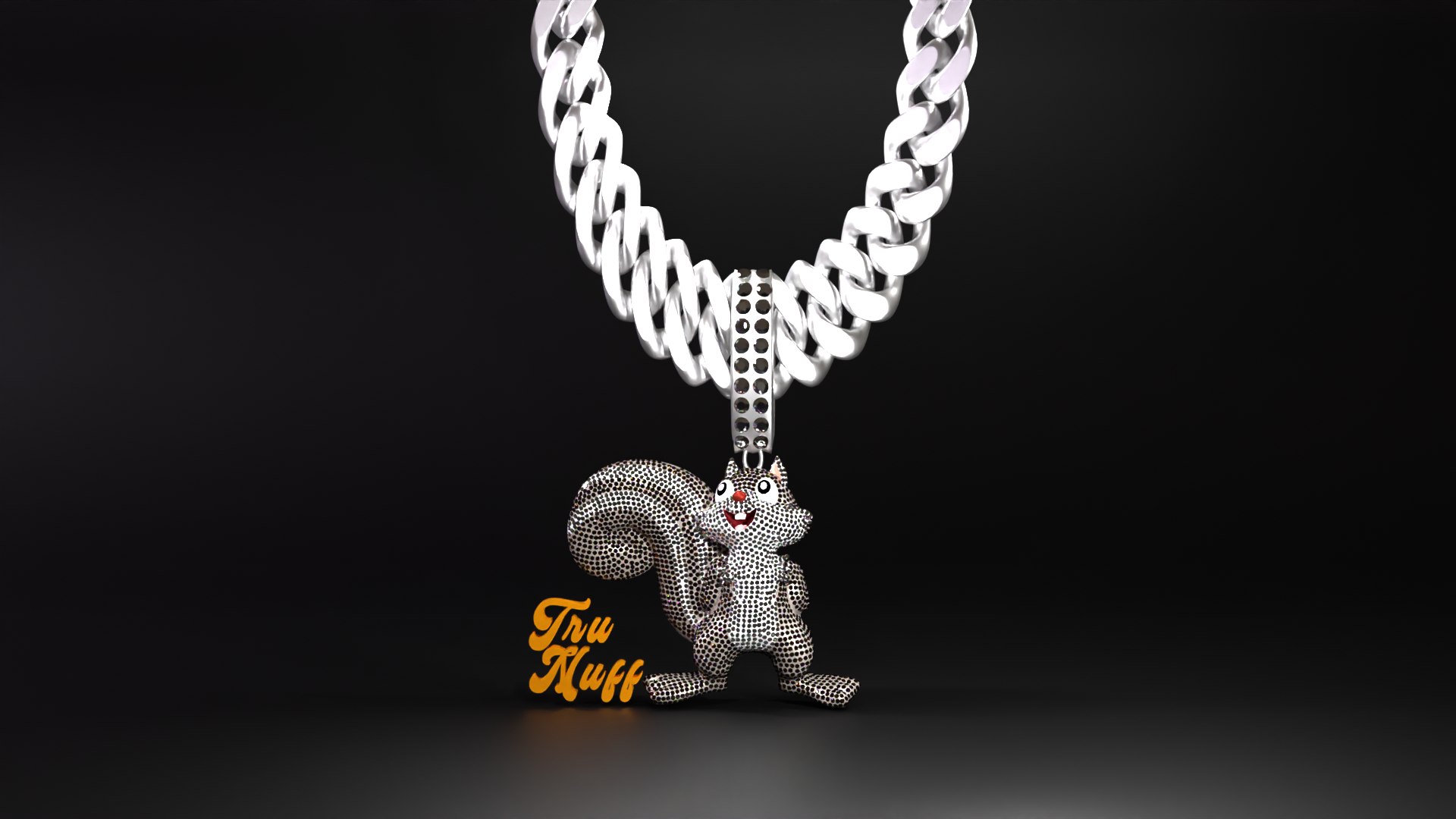 Diamond Squirrel Cuban Link Chain model - TurboSquid 2023311