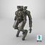 3D Rigged Sci-Fi Combat Mech Exoskeleton Suit - Woodland Skin PBR model