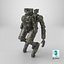 3D Rigged Sci-Fi Combat Mech Exoskeleton Suit - Woodland Skin PBR model