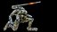 3D Rigged Sci-Fi Combat Mech Exoskeleton Suit - Woodland Skin PBR model
