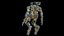 3D Rigged Sci-Fi Combat Mech Exoskeleton Suit - Woodland Skin PBR model