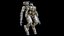 3D Rigged Sci-Fi Combat Mech Exoskeleton Suit - Woodland Skin PBR model