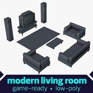stylized living room 3d dxf