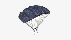 Parachute A12 Blue Camouflage - Character Accessories Design 3D model
