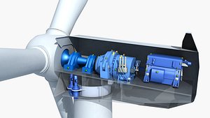 Internal Structure of Wind Turbine Generator 2 3D model