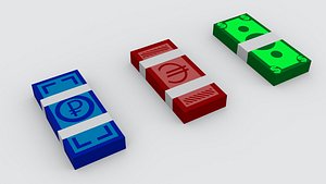 money banknotes bank 3D model
