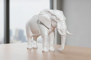 3D Realistic Elephant 3D Printable 3D print model