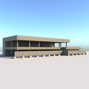 3D model structure bus station