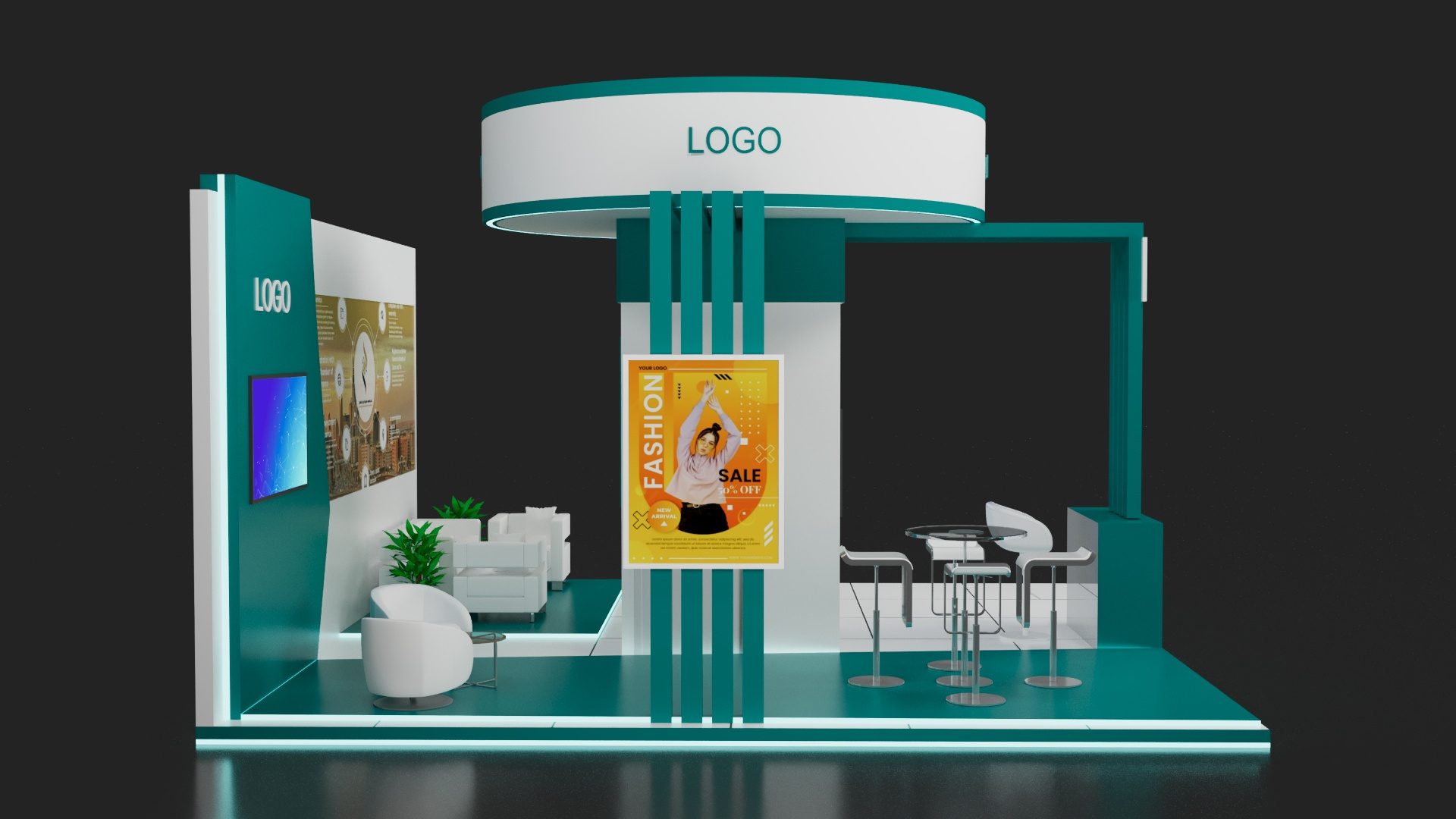 3D 6x6 Meter Exhibition Booth - TurboSquid 2254562