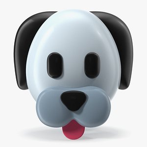 Dog Face Emoji 3D
