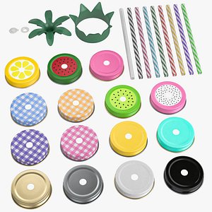 Mason Jar Lids and Addons 3D model