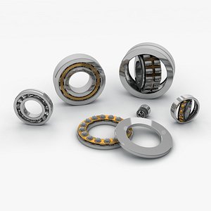 A set of six bearings 3D model